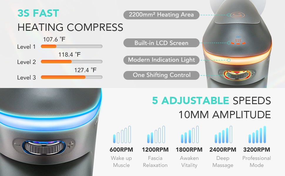 SKG Massagepistol F7 med varme